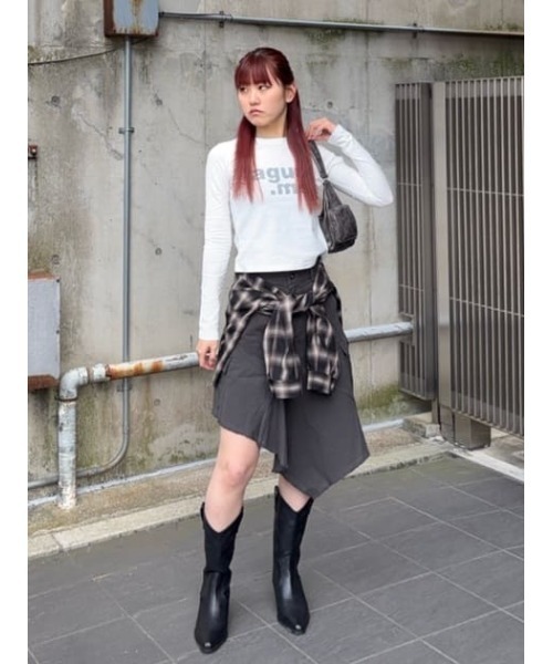 LAGUA GEM（ラグアジェム）の「SWITCHING MILITARY スカート（スカート・レディース・チャコールグレー/カーキ・X-SMALL/SMALL/MEDIUM）」の3枚目の写真