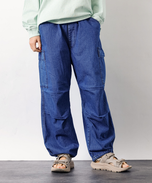 Lee（リー）の「【Lee/リー】フリーサイズ リラックスワイドカーゴパンツ FLeeasy CARGO)/フリージー/ユニセックス（カーゴパンツ・メンズ・インディゴブルー/ブラック/カーキ/ダークネイビー・フリー）」の6枚目の写真