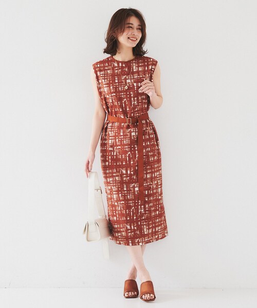 セール】【アンサンブル可能】チェックプリントワンピース