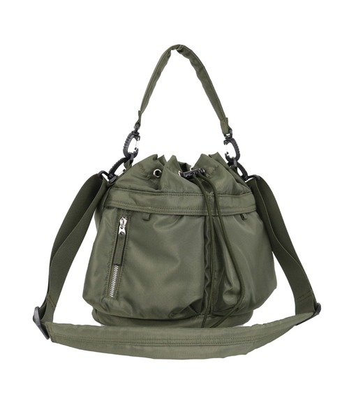 MAGASIN DE MODE Brew(マガジンデモードブリュー)の「【MAGASIN DE MODE Brew】e.e.p.ダブルポケットドロストショルダー SNBD(ショルダーバッグ・レディース・マスタード/ブラック/カーキ/グレー・FREE)」の7枚目の写真
