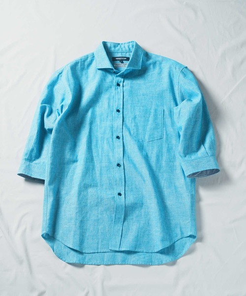 UNION STATION(ユニオンステーション)の「COOLMAX フレンチリネン 7分袖シャツ(シャツ/ブラウス・メンズ・ホワイト/スカイブルー/ネイビー/カーキ/ピンク/ミント・LL/S/M/L)」の16枚目の写真