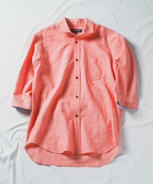 UNION STATION(ユニオンステーション)の「COOLMAX フレンチリネン 7分袖シャツ(シャツ/ブラウス・メンズ・ホワイト/スカイブルー/ネイビー/カーキ/ピンク/ミント・LL/S/M/L)」の18枚目の写真