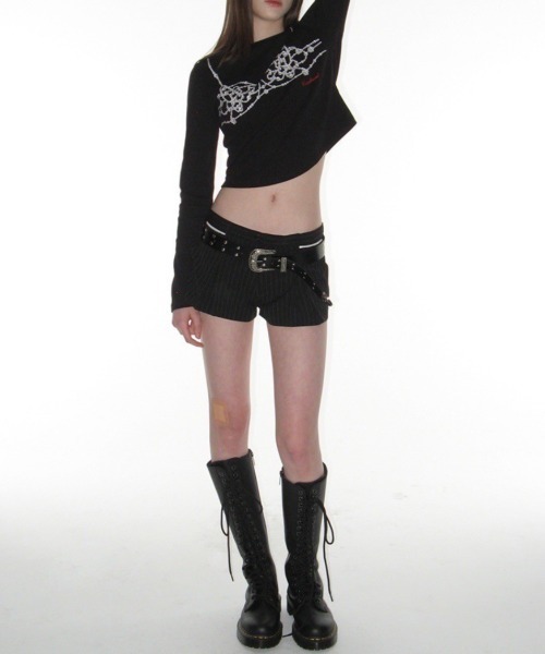 CRANK(クランク)の「【CRANK】LACE PLEATS MICRO PANTS / 【クランク】レースプリーツマイクロショートパンツ(その他パンツ・レディース・グレー/ブラック・S/M)」の14枚目の写真