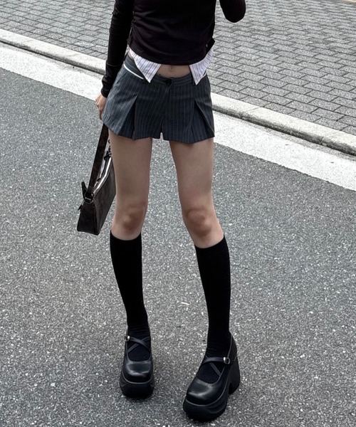 CRANK】LACE PLEATS MICRO PANTS（その他パンツ）｜CRANK
