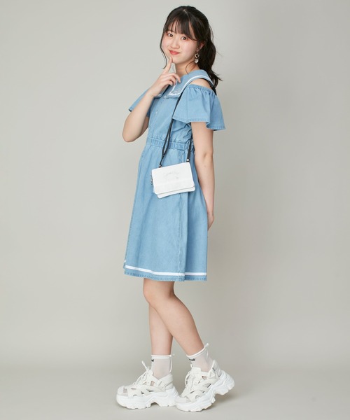 JENNI(ジェニィ)の「チュールフリルマルチポケット(ショルダーバッグ・キッズ・オフホワイト/ラベンダー/ブラック・F)」の15枚目の写真