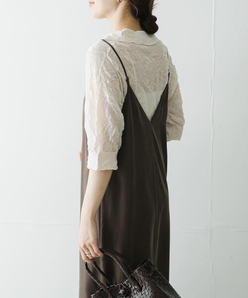URBAN RESEARCH(アーバンリサーチ)の「new basic リネン混ワッシャーシャツカラーニット(ニット/セーター・レディース・イエロー/ベージュ系その他/グレー系その他・FREE)」の16枚目の写真