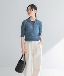 URBAN RESEARCH | new basic　リネン混ワッシャーシャツカラーニット(ニット/セーター)