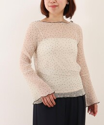 MICO COULIER | シアーフロッキードットブラウス(Tシャツ/カットソー)