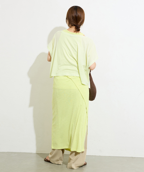 JOURNAL STANDARD（ジャーナルスタンダード）の「マルチマッチシアーショートプルオーバー（Tシャツ/カットソー・レディース・ホワイト/ブラックミックス/ベージュ/イエロー・FREE）」の22枚目の写真