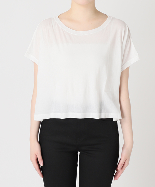 JOURNAL STANDARD（ジャーナルスタンダード）の「マルチマッチシアーショートプルオーバー（Tシャツ/カットソー・レディース・ホワイト/ブラックミックス/ベージュ/イエロー・FREE）」の18枚目の写真