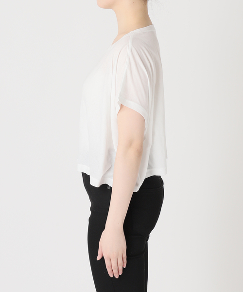 JOURNAL STANDARD（ジャーナルスタンダード）の「マルチマッチシアーショートプルオーバー（Tシャツ/カットソー・レディース・ホワイト/ブラックミックス/ベージュ/イエロー・FREE）」の17枚目の写真