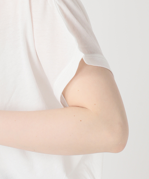 JOURNAL STANDARD（ジャーナルスタンダード）の「マルチマッチシアーショートプルオーバー（Tシャツ/カットソー・レディース・ホワイト/ブラックミックス/ベージュ/イエロー・FREE）」の13枚目の写真