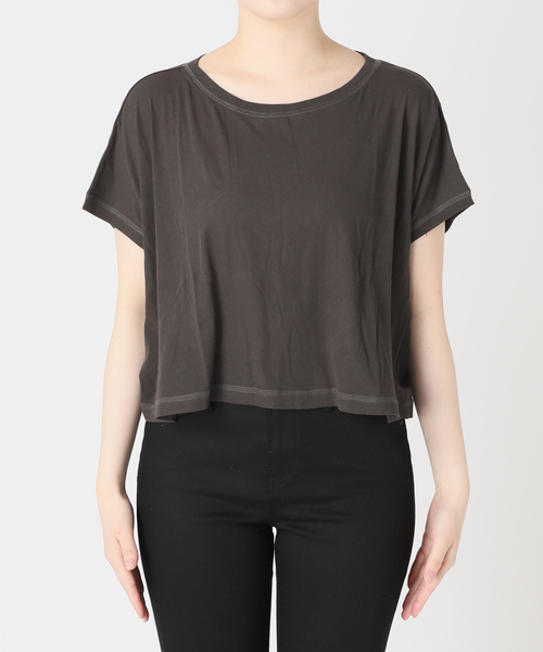 JOURNAL STANDARD（ジャーナルスタンダード）の「マルチマッチシアーショートプルオーバー（Tシャツ/カットソー・レディース・ホワイト/ブラックミックス/ベージュ/イエロー・FREE）」の10枚目の写真