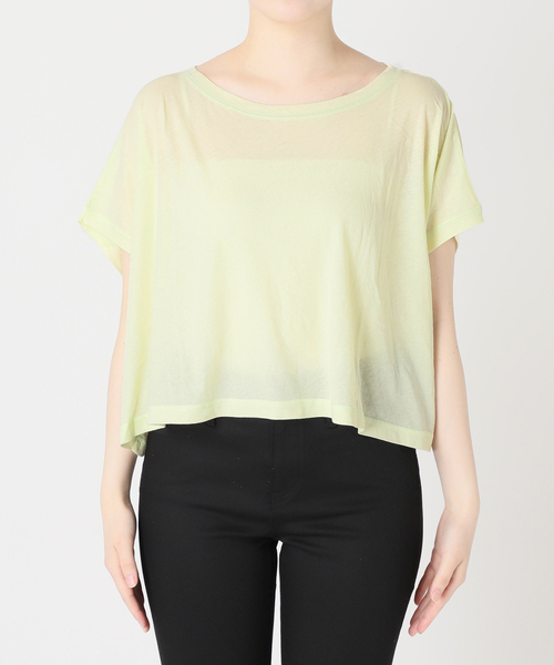 JOURNAL STANDARD（ジャーナルスタンダード）の「マルチマッチシアーショートプルオーバー（Tシャツ/カットソー・レディース・ホワイト/ブラックミックス/ベージュ/イエロー・FREE）」の6枚目の写真