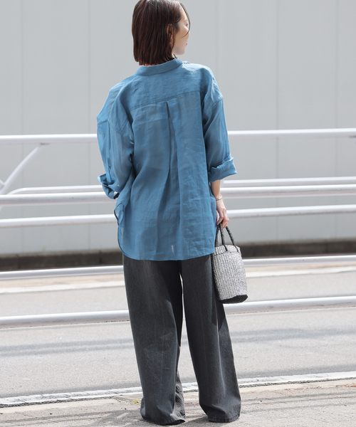 【新品】JOURNAL STANDARD relumeラミーオーバーサイズシャツ 追加》手洗い可 / ラミーオーバーサイズシャツ（シャツ