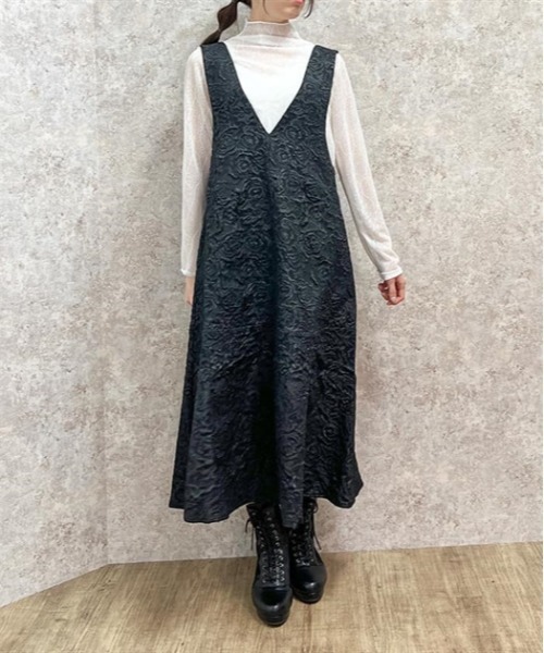 axes femme Chalmiereスウィーティアップルジャンスカ（紺） スウィーティアップルジャンパースカート | Chalmiere │ axes