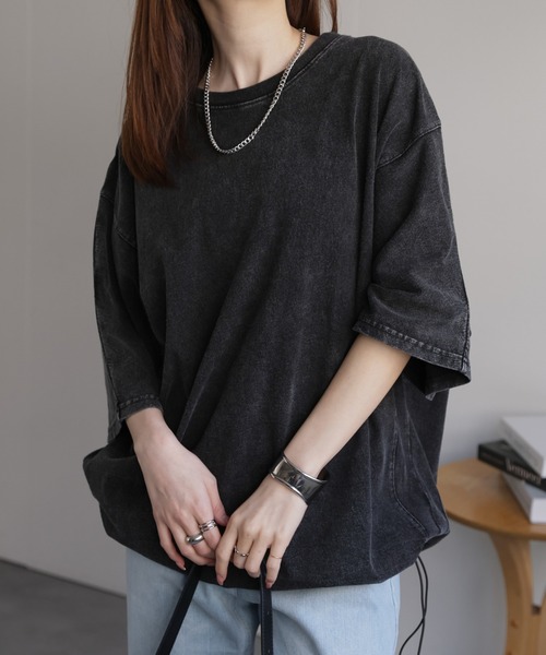 CREARE -LINO-（クレアーレリノ）の「ドローコードドルマンシルエットTシャツ（Tシャツ/カットソー・メンズ・ブラック/ホワイト/チャコールグレー・M/L）」の10枚目の写真