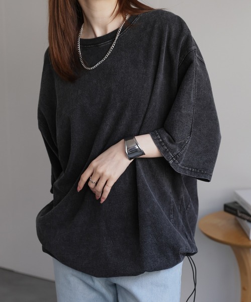 CREARE -LINO-（クレアーレリノ）の「ドローコードドルマンシルエットTシャツ（Tシャツ/カットソー・メンズ・ブラック/ホワイト/チャコールグレー・M/L）」の21枚目の写真