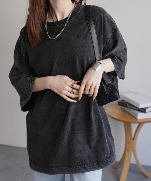 CREARE -LINO-（クレアーレリノ）の「ドローコードドルマンシルエットTシャツ（Tシャツ/カットソー・メンズ・ブラック/ホワイト/チャコールグレー・M/L）」の4枚目の写真
