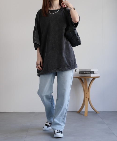 CREARE -LINO-（クレアーレリノ）の「ドローコードドルマンシルエットTシャツ（Tシャツ/カットソー・メンズ・ブラック/ホワイト/チャコールグレー・M/L）」の19枚目の写真