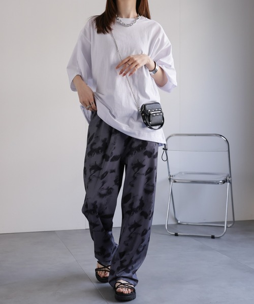 CREARE -LINO-（クレアーレリノ）の「ドローコードドルマンシルエットTシャツ（Tシャツ/カットソー・メンズ・ブラック/ホワイト/チャコールグレー・M/L）」の8枚目の写真