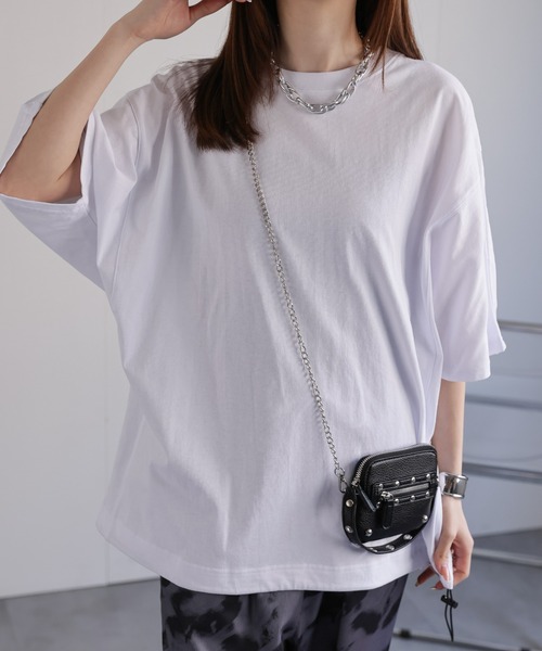 CREARE -LINO-（クレアーレリノ）の「ドローコードドルマンシルエットTシャツ（Tシャツ/カットソー・メンズ・ブラック/ホワイト/チャコールグレー・M/L）」の7枚目の写真