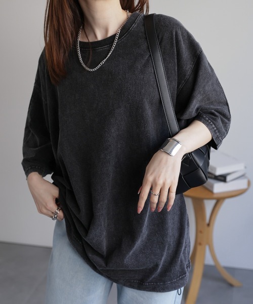 CREARE -LINO-（クレアーレリノ）の「ドローコードドルマンシルエットTシャツ（Tシャツ/カットソー・メンズ・ブラック/ホワイト/チャコールグレー・M/L）」の6枚目の写真