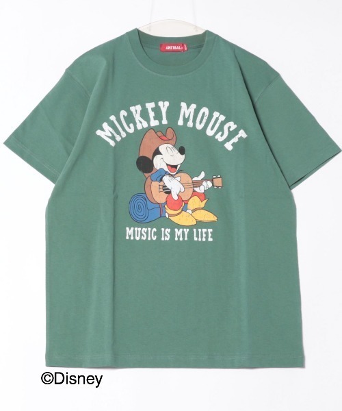 ANTIBAL（アンティバル）の「【ANTIBAL】ミッキーマウス”MUSIC IN MY LIFE”プリント ショートスリーブTシャツ（Tシャツ/カットソー・メンズ・ホワイト/グリーン/チャコールグレー・2/3/4）」の2枚目の写真