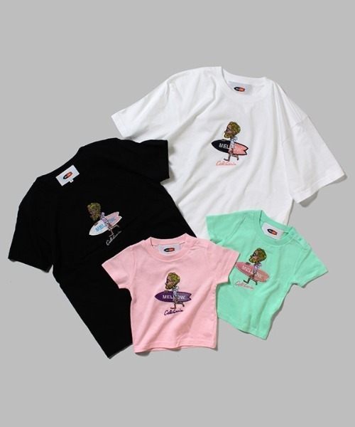 MELLOW(メロー)の「Mr.MARVIE MINI TEE(Tシャツ/カットソー・キッズ・ホワイト/グリーン/ピンク/ブラック・90cm/110cm/130cm/150cm)」の9枚目の写真