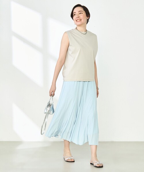 NOLLEY’S(ノーリーズ)の「ウォッシャブル割繊フレアスカート(スカート・レディース・オフホワイト/サックスブルー/ネイビー・36/38)」の9枚目の写真