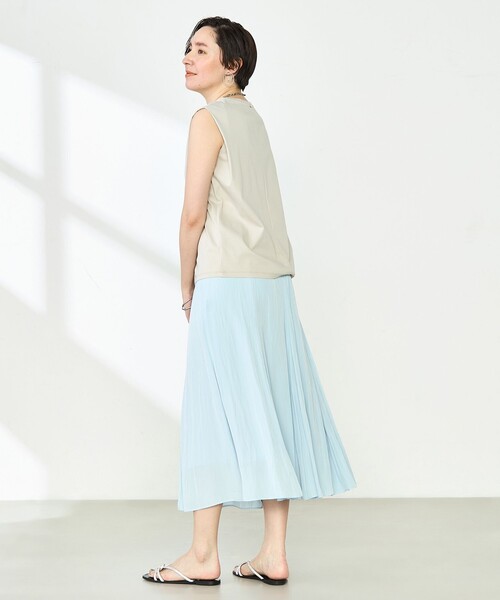 NOLLEY’S(ノーリーズ)の「ウォッシャブル割繊フレアスカート(スカート・レディース・オフホワイト/サックスブルー/ネイビー・36/38)」の10枚目の写真