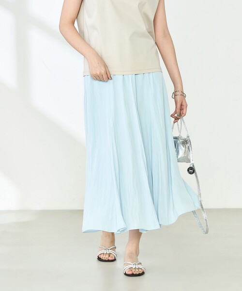 NOLLEY’S(ノーリーズ)の「ウォッシャブル割繊フレアスカート(スカート・レディース・オフホワイト/サックスブルー/ネイビー・36/38)」の12枚目の写真