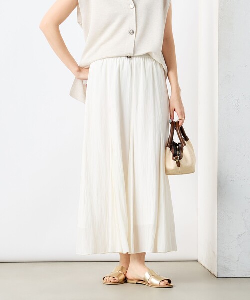 NOLLEY’S(ノーリーズ)の「ウォッシャブル割繊フレアスカート(スカート・レディース・オフホワイト/サックスブルー/ネイビー・36/38)」の22枚目の写真