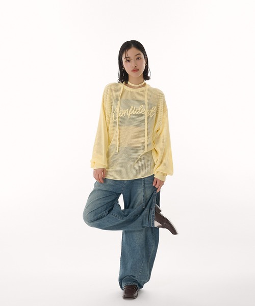 MUHET(ミュエータ)の「cord embroidered mesh knit / コード刺繍メッシュニット(Tシャツ/カットソー・レディース・イエロー/チャコールグレー/ライトブルー・FREE)」の18枚目の写真
