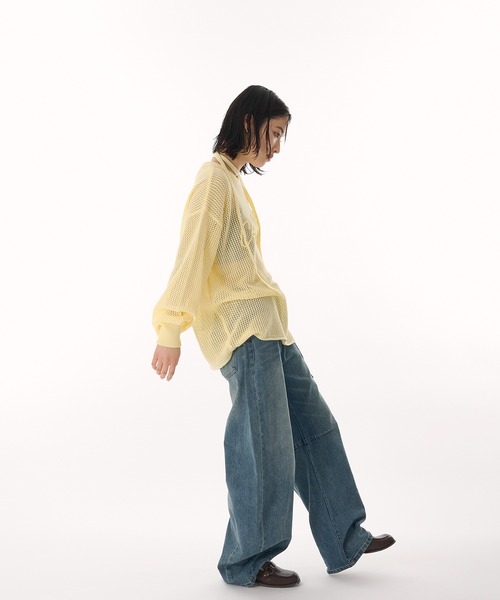 MUHET(ミュエータ)の「cord embroidered mesh knit / コード刺繍メッシュニット(Tシャツ/カットソー・レディース・イエロー/チャコールグレー/ライトブルー・FREE)」の20枚目の写真