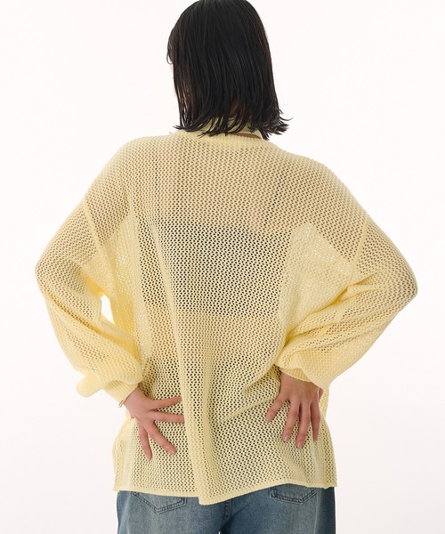 MUHET(ミュエータ)の「cord embroidered mesh knit / コード刺繍メッシュニット(Tシャツ/カットソー・レディース・イエロー/チャコールグレー/ライトブルー・FREE)」の17枚目の写真