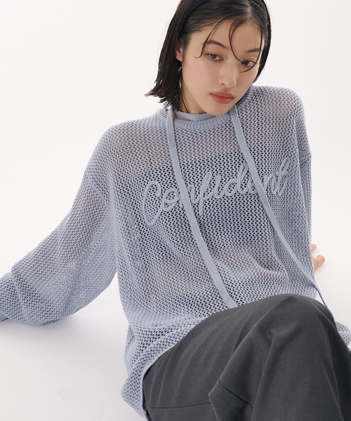 セール】cord embroidered mesh knit / コード刺繍メッシュ