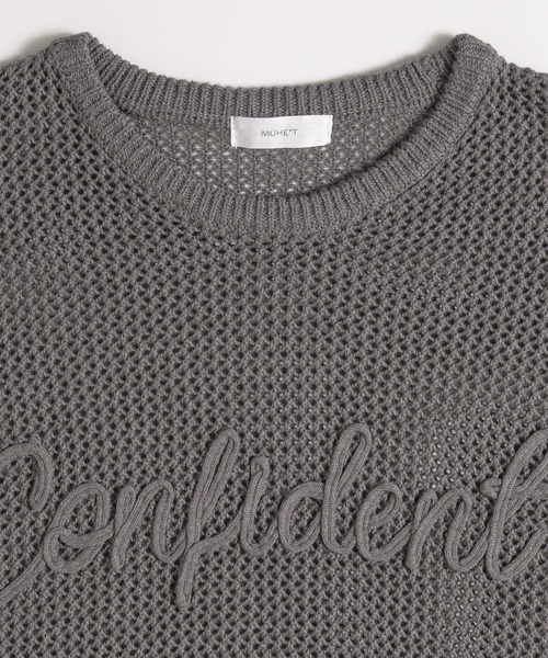MUHET(ミュエータ)の「cord embroidered mesh knit / コード刺繍メッシュニット(Tシャツ/カットソー・レディース・イエロー/チャコールグレー/ライトブルー・FREE)」の4枚目の写真