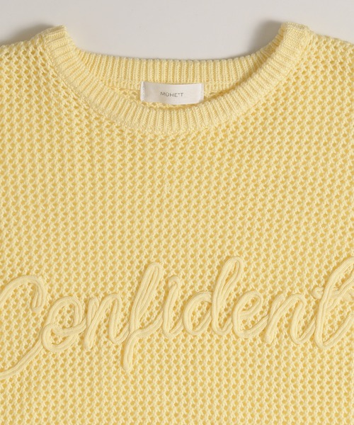 MUHET(ミュエータ)の「cord embroidered mesh knit / コード刺繍メッシュニット(Tシャツ/カットソー・レディース・イエロー/チャコールグレー/ライトブルー・FREE)」の14枚目の写真