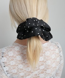 【 IMARI / イマリ 】 ドット ダブルフリル シュシュ