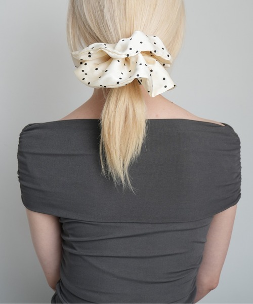 IMARI（イマリ）の「【 IMARI / イマリ 】 ドット ダブルフリル シュシュ（シュシュ・レディース・ホワイト/ブラック・FREE）」の11枚目の写真