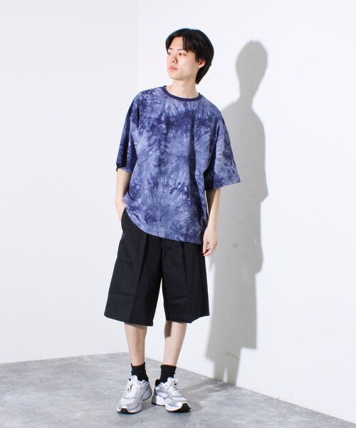 GLOSTER(グロスター)の「【GLOSTER/グロスター】タイダイ染め 天竺 クルーネック ショートスリーブTシャツ(Tシャツ/カットソー・メンズ・ブラック/ネイビー・M/L/XL)」の6枚目の写真