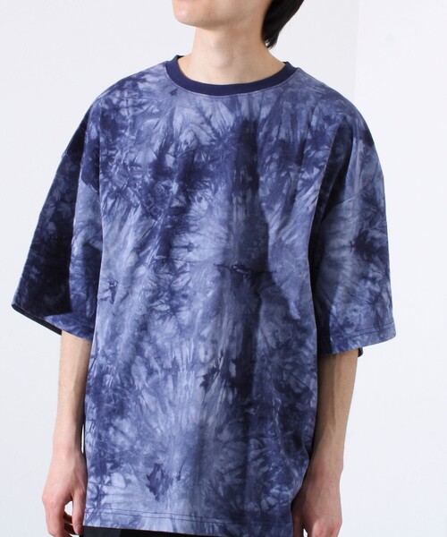 GLOSTER(グロスター)の「【GLOSTER/グロスター】タイダイ染め 天竺 クルーネック ショートスリーブTシャツ(Tシャツ/カットソー・メンズ・ブラック/ネイビー・M/L/XL)」の7枚目の写真