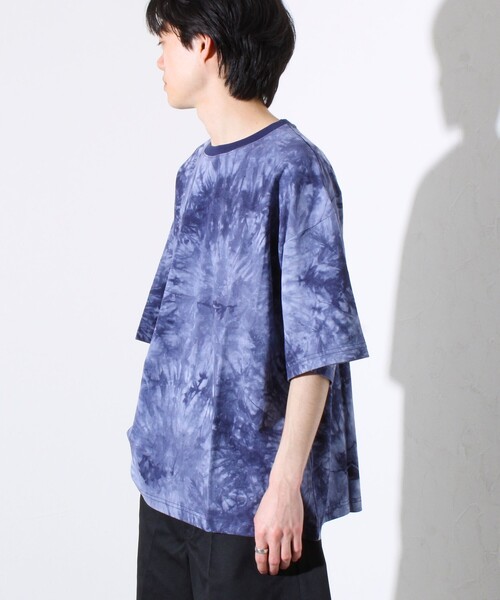 GLOSTER(グロスター)の「【GLOSTER/グロスター】タイダイ染め 天竺 クルーネック ショートスリーブTシャツ(Tシャツ/カットソー・メンズ・ブラック/ネイビー・M/L/XL)」の8枚目の写真