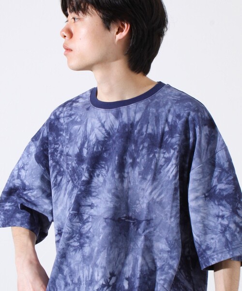 GLOSTER(グロスター)の「【GLOSTER/グロスター】タイダイ染め 天竺 クルーネック ショートスリーブTシャツ(Tシャツ/カットソー・メンズ・ブラック/ネイビー・M/L/XL)」の10枚目の写真