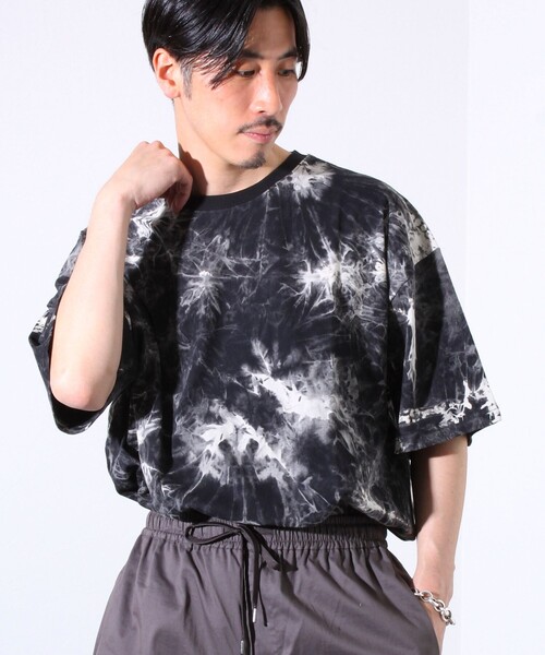 GLOSTER(グロスター)の「【GLOSTER/グロスター】タイダイ染め 天竺 クルーネック ショートスリーブTシャツ(Tシャツ/カットソー・メンズ・ブラック/ネイビー・M/L/XL)」の14枚目の写真