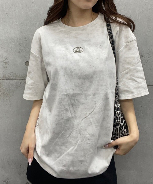 ROGER AND RAW（ロジャーアンドロウ）の「プレート付きラメビックTシャツ（Tシャツ/カットソー・レディース・ホワイト/ブラック/ピンク・LARGE/MEDIUM/SMALL）」の13枚目の写真