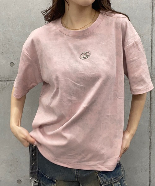 ROGER AND RAW（ロジャーアンドロウ）の「プレート付きラメビックTシャツ（Tシャツ/カットソー・レディース・ホワイト/ブラック/ピンク・LARGE/MEDIUM/SMALL）」の9枚目の写真