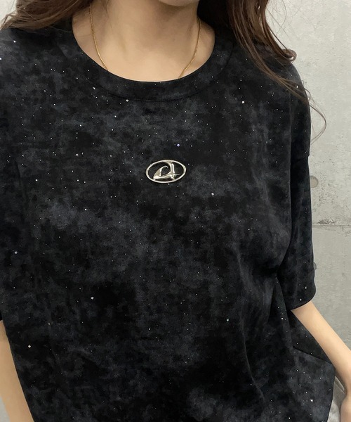 ROGER AND RAW（ロジャーアンドロウ）の「プレート付きラメビックTシャツ（Tシャツ/カットソー・レディース・ホワイト/ブラック/ピンク・LARGE/MEDIUM/SMALL）」の5枚目の写真