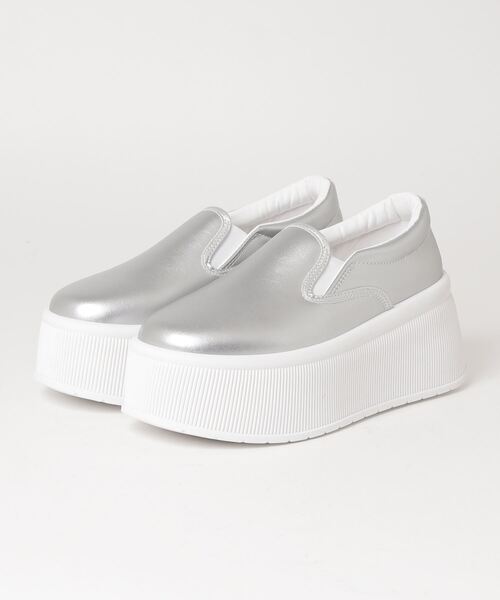 Dedes（デデス）の「Dedes 厚底ボリュームソールスリッポンスニーカー コートスニーカー(6399)（スリッポン・レディース・ホワイト/ブラック/シルバー・39/38/40/44/37/36/43/42/41）」の8枚目の写真